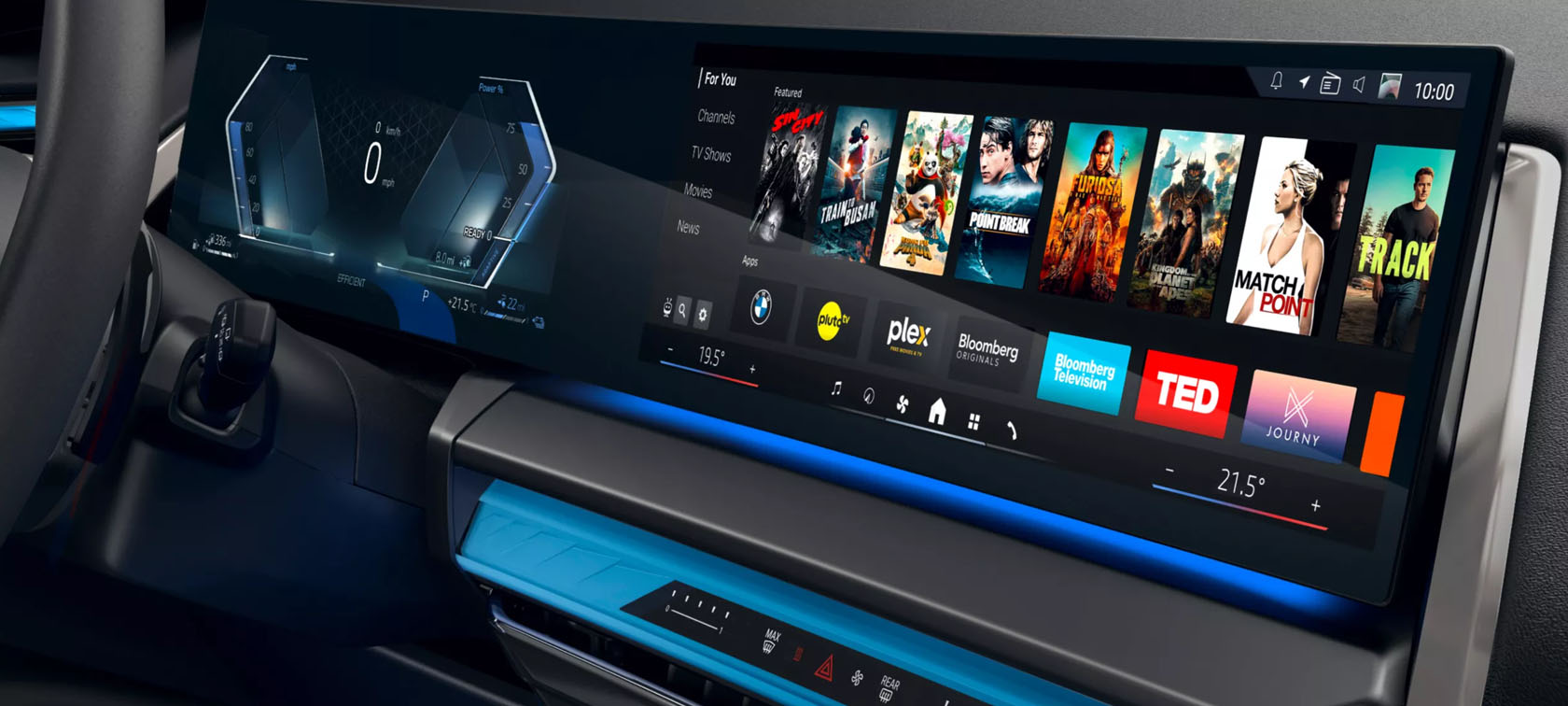 Oglądaj filmy i seriale na wyświetlaczu centralnym w swoim BMW. W pełni zintegrowany streaming wideo w wysokiej rozdzielczości skraca czas oczekiwania i zapewnia doskonałą rozrywkę.